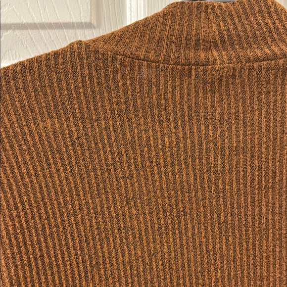 Brown Ribbed Long Sleeve Top - Picture 4 of 4